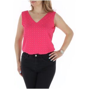 Gaudi Sleeveless Rhinestone Top Women Fuchsia Tops